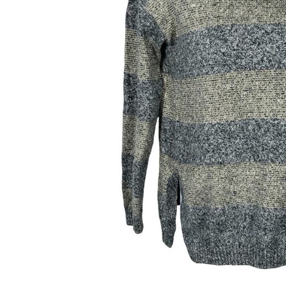 Tommy Hilfiger Cowl Neck Grey Marble Metallic Stripe Split Side Sweater Size XS - Picture 5 of 14